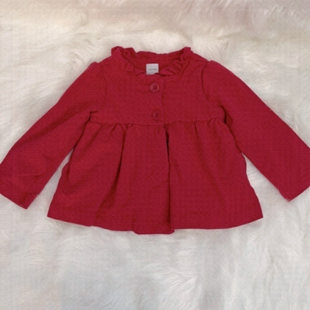 6/$20 ⭐️ GAP Red Ruffled Neckline Pea Coat US 18-24